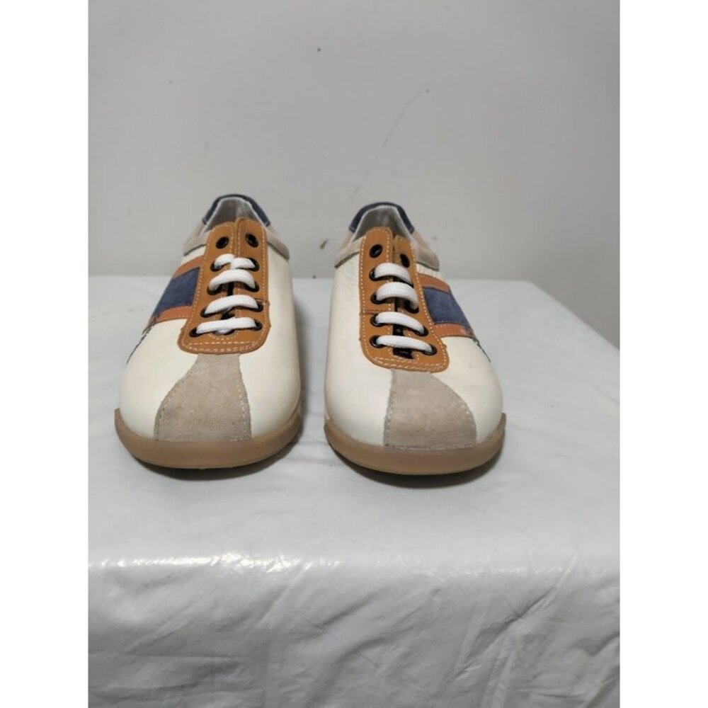 Balocchi Vera Pelle Leather  Sneakers Shoes Off White Lace up Kid's Size 13 - Picture 2 of 7